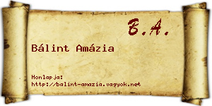 Bálint Amázia névjegykártya